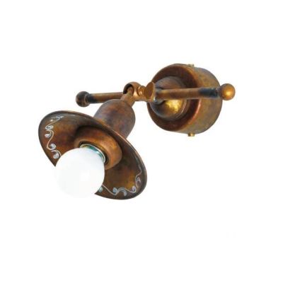 APPLIQUE RUSTICA CON PIATTO IN OTTONE DECORATO A MANO MADE IN ITALY DELLA IMAS IMAS - Cristalensi Shop Online