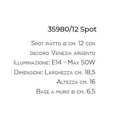 APPLIQUE RUSTICA CON PIATTO IN OTTONE DECORATO A MANO MADE IN ITALY DELLA IMAS IMAS - Cristalensi Shop Online