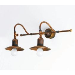 APPLIQUE RUSTICA 2 LUCI CON PIATTI IN OTTONE CON SNODI MADE IN ITALY DELLA IMAS IMAS - Cristalensi Shop Online