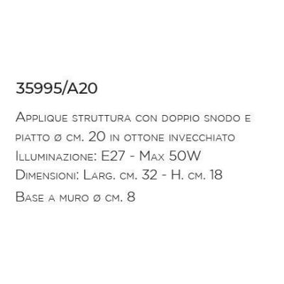 APPLIQUE IN OTTONE INVECCHIATO PIATTO CON SNODO MADE IN ITALY DELLA IMAS IMAS - Cristalensi Shop Online