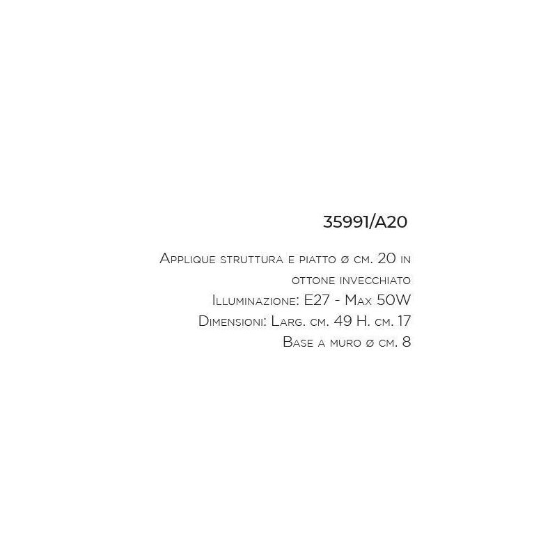 APPLIQUE RUSTICA IN OTTONE INVECCHIATO PRODOTTA IN ITALIA DALLA IMAS IMAS - Cristalensi Shop Online