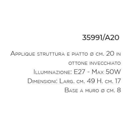 APPLIQUE RUSTICA IN OTTONE INVECCHIATO PRODOTTA IN ITALIA DALLA IMAS IMAS - Cristalensi Shop Online