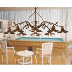 LAMPADARIO RUSTICO 8 LUCI IN FERRO BATTUTO CON PIATTI D25 MADE IN ITALY DELLA IMAS IMAS - Cristalensi Shop Online 2