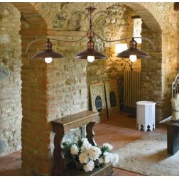LAMPADARIO A SOSPENSIONE 3 LUCI IN FERRO BATTUTO MADE IN ITALY DELLA IMAS IMAS - Cristalensi Shop Online 2