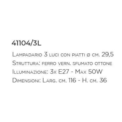 LAMPADARIO A SOSPENSIONE 3 LUCI IN FERRO BATTUTO MADE IN ITALY DELLA IMAS IMAS - Cristalensi Shop Online
