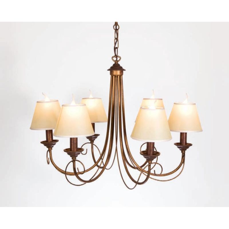 LAMPADARIO CLASSICO 6 LUCI CON PARALUMI IN FERRO BATTUTO MADE IN ITALY DELLA IMAS IMAS - Cristalensi Shop Online