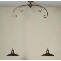SOSPENSIONE AD ARCO IN FERRO BATTUTO CON 2 LUCI MADE IN ITALY DELLA IMAS IMAS - Cristalensi Shop Online