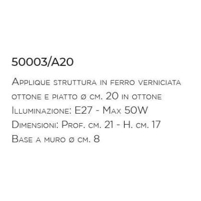 APPLIQUE RUSTICA IN OTTONE E FERRO BATTUTO PIATTO D20 MADE IN ITALY DELLA IMAS IMAS - Cristalensi Shop Online