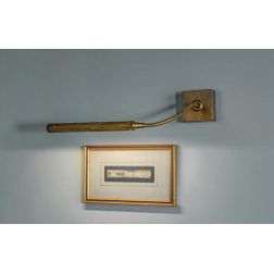 LAMPADA DA PARETE DA SPECCHIO IN OTTONE INVECCHIATO CON BRACCIO FLESSIBILE MADE IN ITALY IMAS - Cristalensi Shop Online