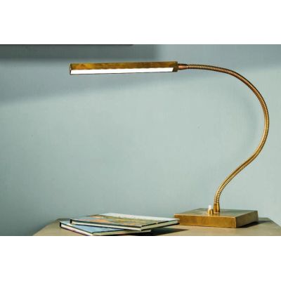 LAMPADA DA SCRIVANIA IN OTTONE INVECCHIATO BRACCIO FLESSIBILE MADE IN ITALY DELLA IMAS IMAS - Cristalensi Shop Online