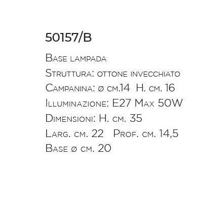 LAMPADA DA TAVOLO IN OTTONE INVECCHIATO CON SNODO MADE IN ITALY DELLA IMAS IMAS - Cristalensi Shop Online