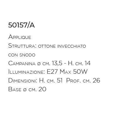 APPLIQUE SPOT IN OTTONE INVECCHIATO CON SNODO MADE IN ITALY DELLA IMAS IMAS - Cristalensi Shop Online