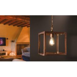 SOSPENSIONE A LANTERNA IN OTTONE INVECCHIATO PRODOTTA IN ITALIA DALLA IMAS IMAS - Cristalensi Shop Online