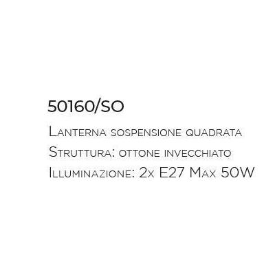 SOSPENSIONE A LANTERNA IN OTTONE INVECCHIATO PRODOTTA IN ITALIA DALLA IMAS IMAS - Cristalensi Shop Online