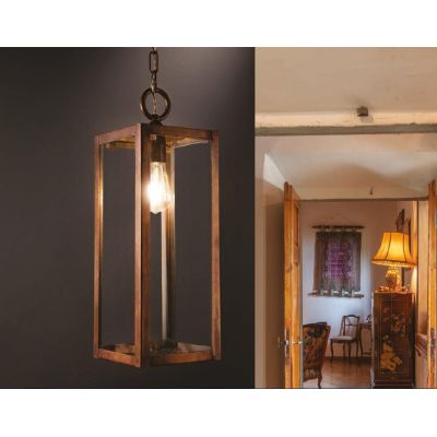 SOSPENSIONE A LANTERNA RETTANGOLARE IN OTTONE INVECCHIATO PRODOTTA IN ITALIA DALLA IMAS IMAS - Cristalensi Shop Online