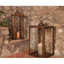 LANTERNA PORTACANDELE QUADRATA IN OTTONE INVECCHIATO MADE IN ITALY DELLA IMAS IMAS - Cristalensi Shop Online 2