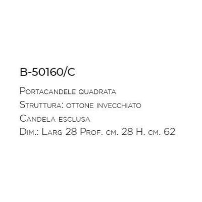 LANTERNA PORTACANDELE QUADRATA IN OTTONE INVECCHIATO MADE IN ITALY DELLA IMAS IMAS - Cristalensi Shop Online