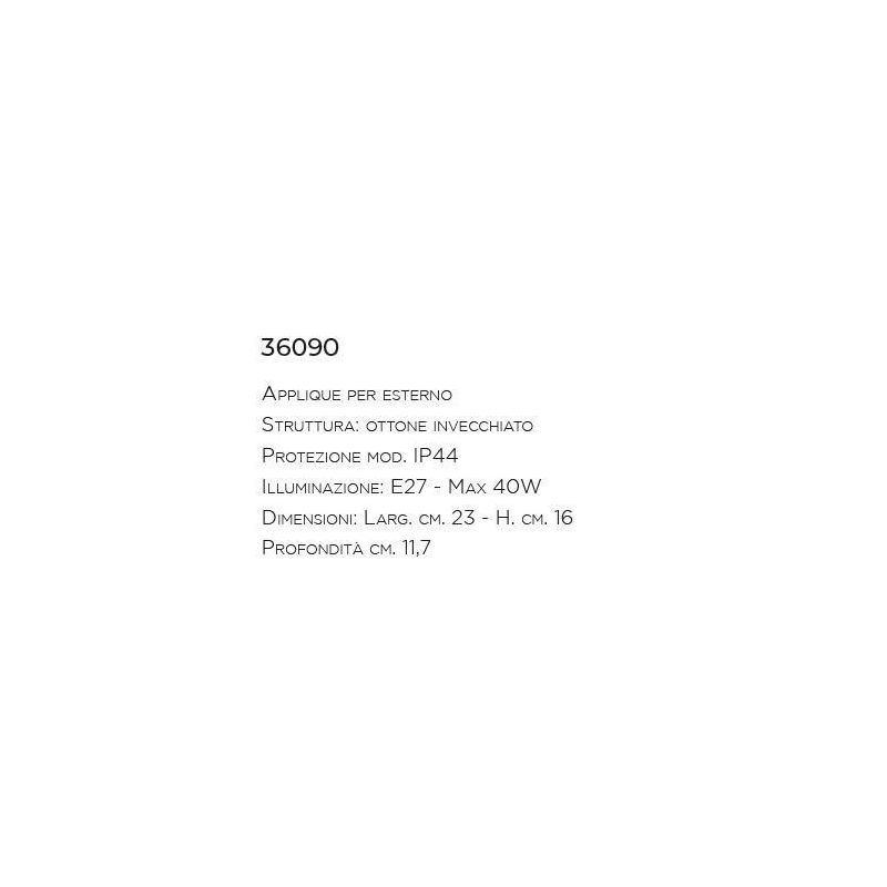 APPLIQUE OVALE PER ESTERNI IP44 IN OTTONE INVECCHIATO CON GABBIA MADE IN ITALY IMAS - Cristalensi Shop Online