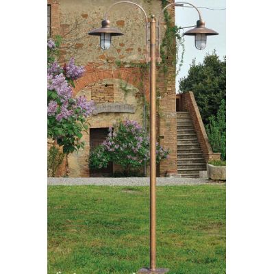 LAMPIONE DA ESTERNO A 2 LUCI IN OTTONE INVECCHIATO H250 MADE IN ITALY DELLA IMAS IMAS - Cristalensi Shop Online