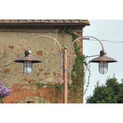 LAMPIONE DA ESTERNO A 2 LUCI IN OTTONE INVECCHIATO H250 MADE IN ITALY DELLA IMAS IMAS - Cristalensi Shop Online 2