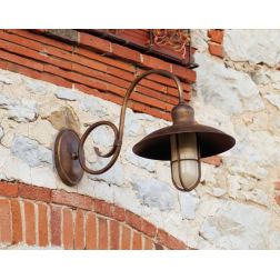 APPLIQUE PER ESTERNI IP44 CON GABBIA IN OTTONE INVECCHIATO PRODOTTA IN ITALIA IMAS - Cristalensi Shop Online 2