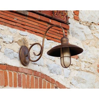 APPLIQUE PER ESTERNI IP44 CON GABBIA IN OTTONE INVECCHIATO PRODOTTA IN ITALIA IMAS - Cristalensi Shop Online
