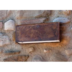 APPLIQUE A CASSETTA RUSTICA DA ESTERNI IP23 IN OTTONE INVECCHIATO MADE IN ITALY IMAS - Cristalensi Shop Online