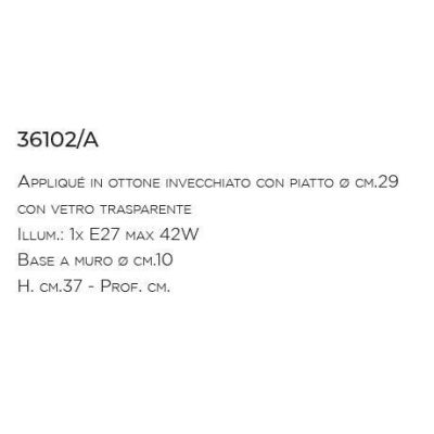 APPLIQUE PER ESTERNI IP44 CON PIATTO IN OTTONE INVECCHIATO PRODOTTO IN ITALIA DALLA IMAS IMAS - Cristalensi Shop Online
