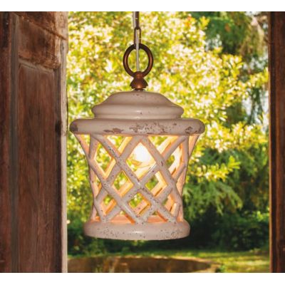 SOSPENSIONE SINGOLA IP23 IN CERAMICA INTAGLIATA BIANCA PRODOTTO IN ITALIA DALLA IMAS IMAS - Cristalensi Shop Online