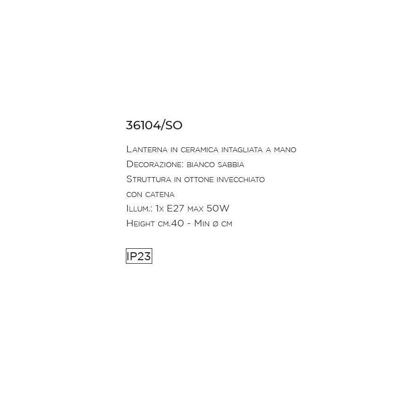 SOSPENSIONE SINGOLA IP23 IN CERAMICA INTAGLIATA BIANCA PRODOTTO IN ITALIA DALLA IMAS IMAS - Cristalensi Shop Online