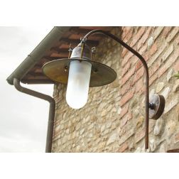 APPLIQUE DA ESTERNI IP44 IN OTTONE INVECCHIATO CON VETRO SATINATO MADE IN ITALY IMAS - Cristalensi Shop Online