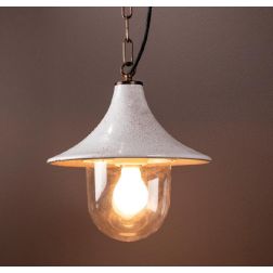 SOSPENSIONE PICCOLA IP23 IN CERAMICA BIANCA DECORATA A MANO IN ITALIA DALLA IMAS IMAS - Cristalensi Shop Online