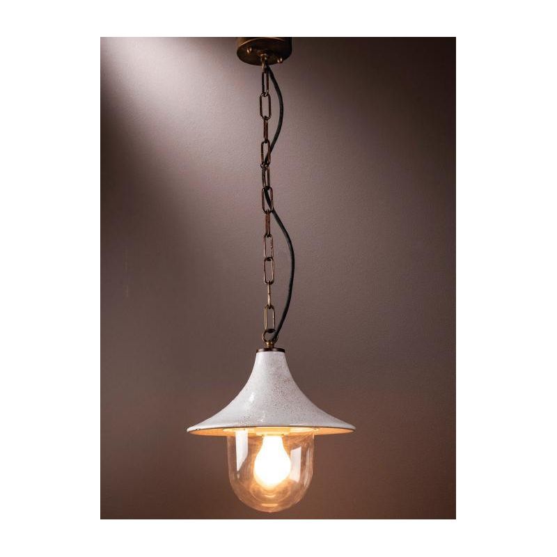 SOSPENSIONE PICCOLA IP23 IN CERAMICA BIANCA DECORATA A MANO IN ITALIA DALLA IMAS IMAS - Cristalensi Shop Online