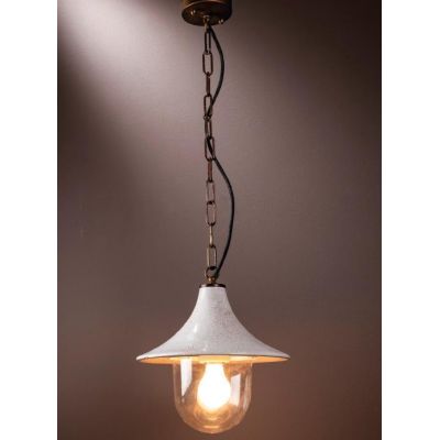 SOSPENSIONE PICCOLA IP23 IN CERAMICA BIANCA DECORATA A MANO IN ITALIA DALLA IMAS IMAS - Cristalensi Shop Online