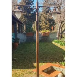 LAMPIONE DA GIARDINO 2 LUCI IP44 IN OTTONE INVECCHIATO H250 MADE IN ITALY DELLA IMAS IMAS - Cristalensi Shop Online