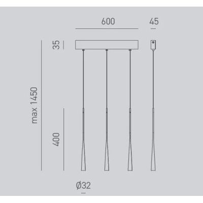 DAFNE S3P SOSPENSIONE MODERNA A BINARIO 3 LUCI LED 16W BIANCO,NERO O ORO DELLA GEA LUCE GEA LUCE - Cristalensi Shop Online