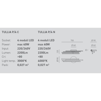 TULLIA P4 PLAFONIERA BIANCA DESIGN MODERNO LED 40W LUCE 3000K O 4000K ECONOMICA GEA LUCE GEA LUCE - Cristalensi Shop Online
