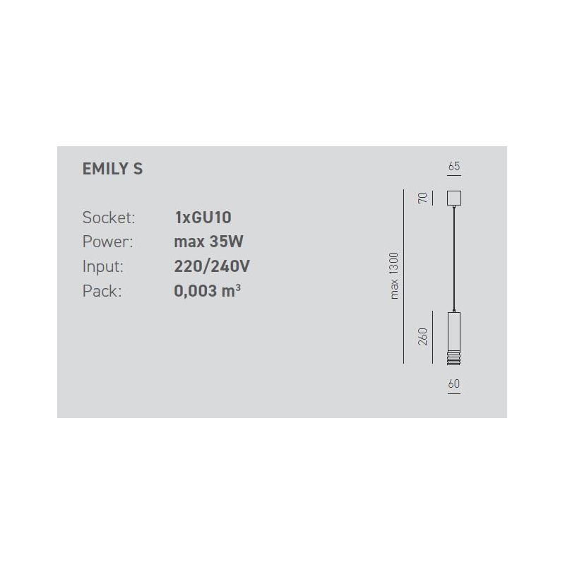 EMILY S PICCOLA SOSPENSIONE BIANCA O NERA CON ATTACCO GU10 DESIGN MODERNO DELLA GEA LUCE GEA LUCE - Cristalensi Shop Online