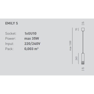 EMILY S PICCOLA SOSPENSIONE BIANCA O NERA CON ATTACCO GU10 DESIGN MODERNO DELLA GEA LUCE GEA LUCE - Cristalensi Shop Online