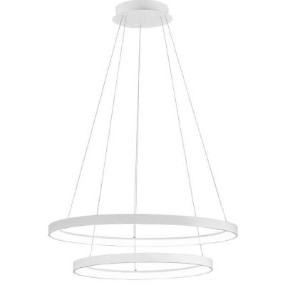 KRIZIA S2 SOSPENSIONE MODERNA CON DOPPIO ANELLO LED 88W LUCE DIMMERABILE BIANCO O ORO DELLA GEA LUCE GEA LUCE - Cristalensi Shop