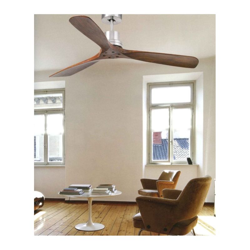 LANTAU L VENTILATORE A SOFFITTO DIAMETRO 132 CM NICKEL SENZA LUCE PALE NOCE O PINO FARO VENTILATORI - Cristalensi Shop Online