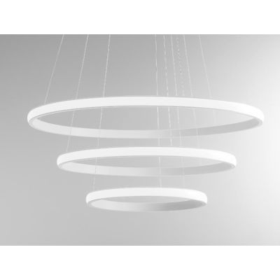 IOLE S3 LAMPADARIO A SOSPENSIONE CON 3 ANELLI LED 60W LUCE 3000K DIMMERABILE 3 COLORI GEA LUCE - Cristalensi Shop Online