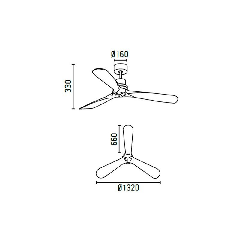 LANTAU L VENTILATORE A SOFFITTO DIAMETRO 132 CM NICKEL SENZA LUCE PALE NOCE O PINO FARO VENTILATORI - Cristalensi Shop Online