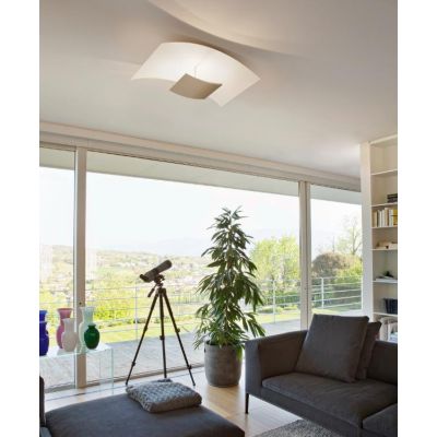 ARIA PG PLAFONIERA GRANDE MODERNA TORTORA LED 40W LUCE 3000K DIMMERABILE DELLA GEA LUCE GEA LUCE - Cristalensi Shop Online