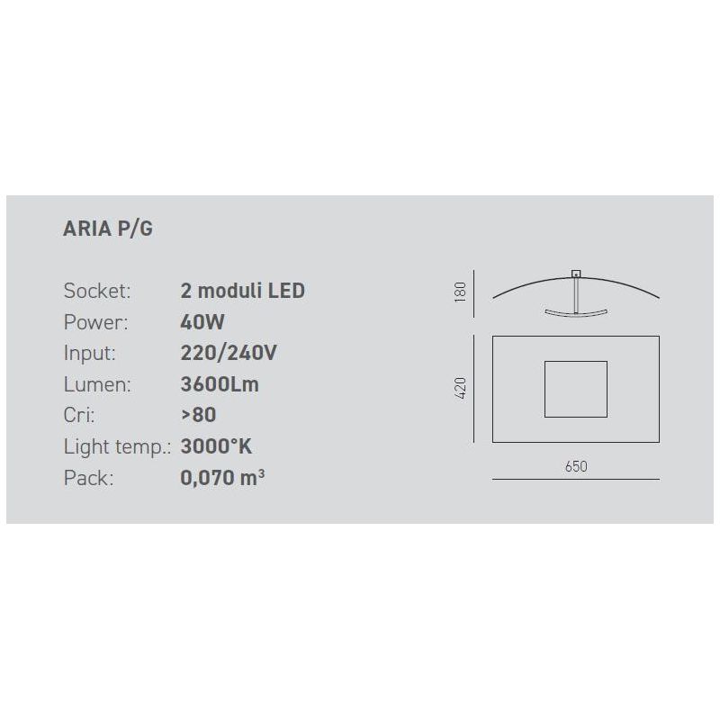 ARIA PG PLAFONIERA GRANDE MODERNA TORTORA LED 40W LUCE 3000K DIMMERABILE DELLA GEA LUCE GEA LUCE - Cristalensi Shop Online