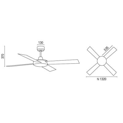 MALLORCA VENTILATORE A SOFFITTO BIANCO SENZA LUCE DIAMETRO 132 CM CON TELECOMANDO INCLUSO FARO VENTILATORI - Cristalensi Shop On