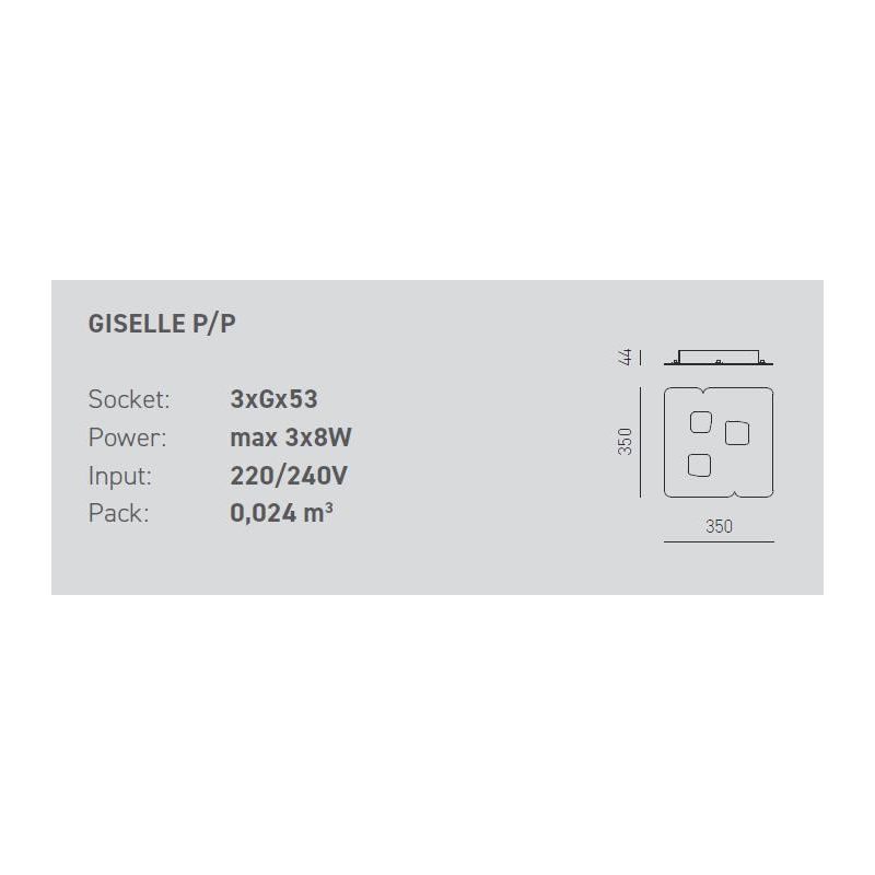 GISELLE PP PLAFONIERA MODERNA 3 LUCI CON ATTACCO GX53 3 FINITURE COLORE DELLA GEA LUCE GEA LUCE - Cristalensi Shop Online