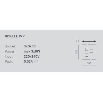 GISELLE PP PLAFONIERA MODERNA 3 LUCI CON ATTACCO GX53 3 FINITURE COLORE DELLA GEA LUCE GEA LUCE - Cristalensi Shop Online