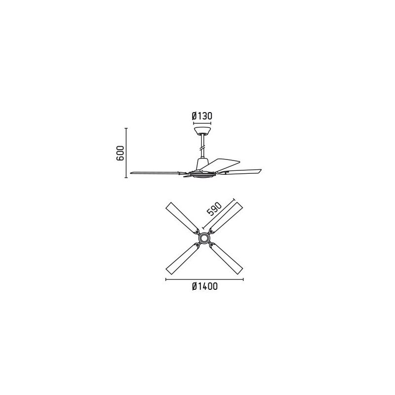 MALVINAS VENTILATORE A SOFFITTO SENZA LUCE IN MARRONE DIAMETRO 140 CM FARO VENTILATORI - Cristalensi Shop Online