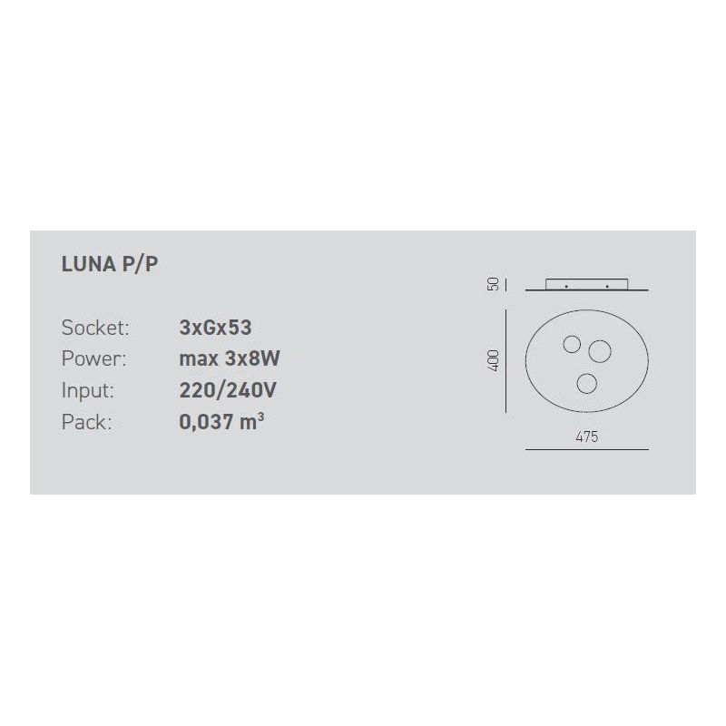 LUNA PP LAMPADA DA SOFFITTO MODERNA 3 LUCI ATTACCO GX53 BIANCA O TORTORA DELLA GEA LUCE GEA LUCE - Cristalensi Shop Online